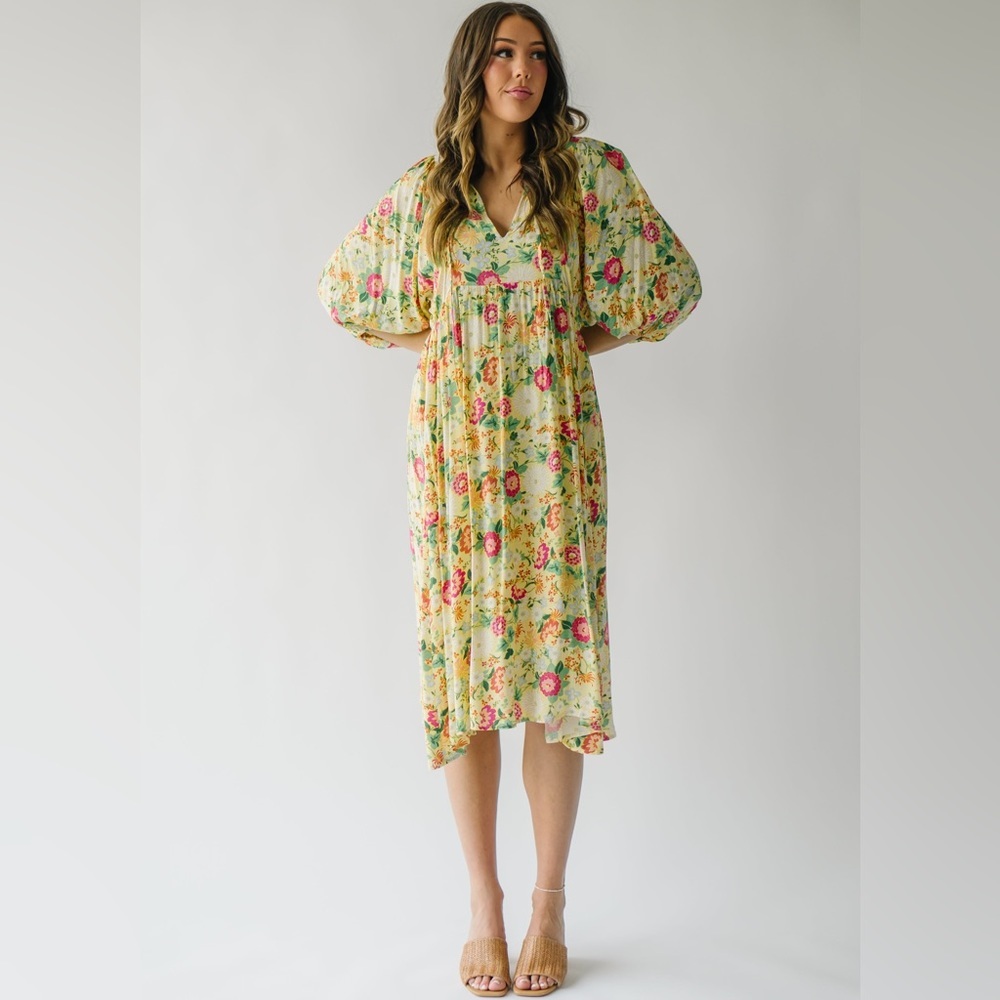 Pinkblush floral boho flowy midi dress nwt - Picture 5 of 8
